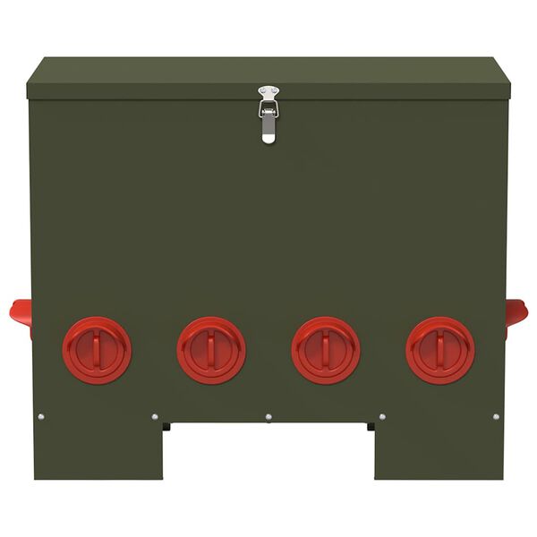 vidaXL Kip voerbak Olijf Groen 60,5 x 29 x 51 cm Koudgewalst Staal