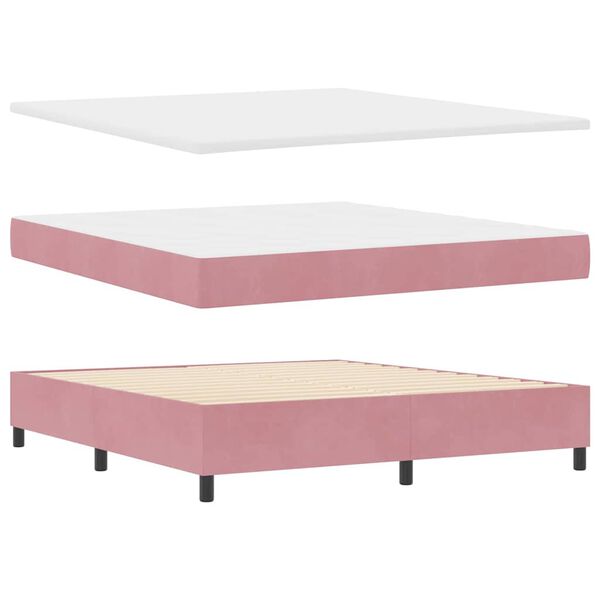 vidaXL Boxspringbed met matras Roze 180 x 200 cm Fluweel