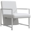vidaXL Fauteuil met chromen poten kunstleer wit