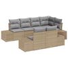 vidaXL Tuin Sofa Set met kussen 7 pcs Beige en Grijs poly rattan