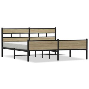 vidaXL Bedframe zonder matras metaal sonoma eikenkleurig 180x200 cm