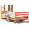 vidaXL Bed met boekenkast zonder matras massief hout wasbruin 75x190cm