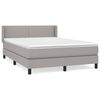 vidaXL Boxspring met matras stof lichtgrijs 140x200 cm