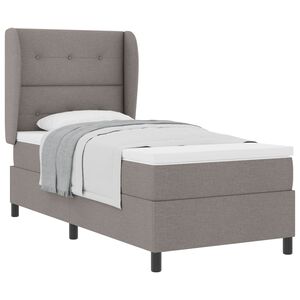 vidaXL Boxspring bed met hoofdeinde Taupe 90 x 200 cm Stof