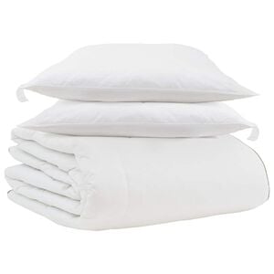 vidaXL Winter Dekbed met kussen 3 pcs Wit Donsveertjes