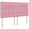 vidaXL Boxspring met matras fluweel roze 180x200 cm