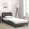 vidaXL Bedframe zonder matras "Hvar" kunstleer grijs 90x200 cm