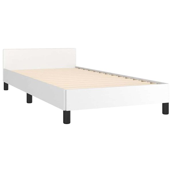 vidaXL Bedframe met hoofdeinde zonder matras 100x200 cm wit