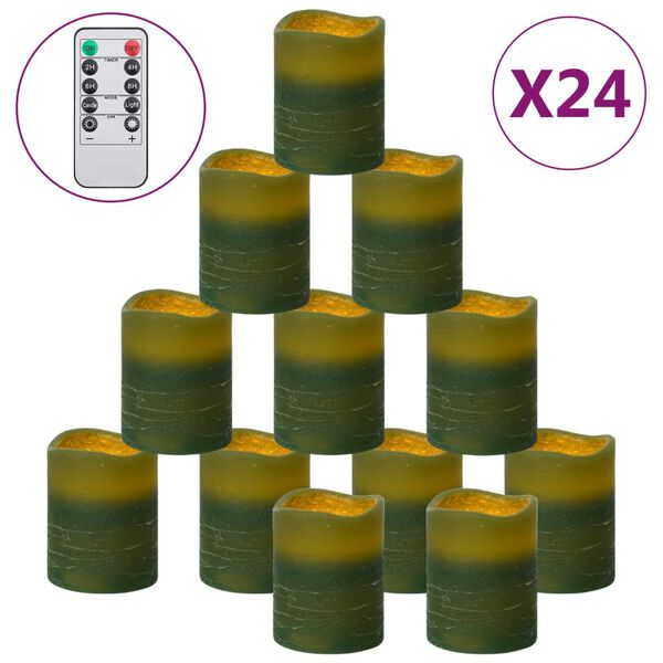 vidaXL LED-kaarsen vlamloos met afstandsbediening 24 st warmwit