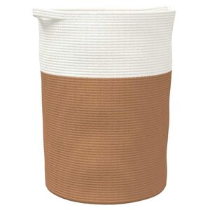 vidaXL Opbergmand &Oslash; 49x65 cm katoen bruin en wit