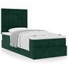 vidaXL Ottoman bed met matrassen 100x200cm fluweel donkergroen