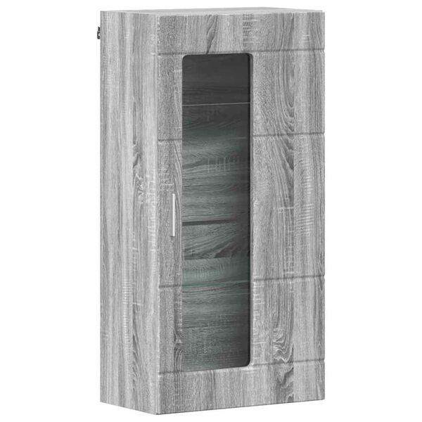 vidaXL Wandkast met plank Grijs sonoma 55 x 29 x 100 cm Bewerkt hout