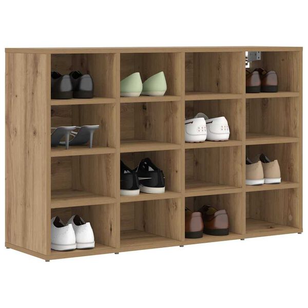 vidaXL Schoenenkast Artisan Eiken 103 x 30 x 67 cm Bewerkt hout