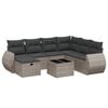 vidaXL 8-delige Loungeset met kussens poly rattan grijs