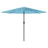 vidaXL Parasol met stalen paal 324x324x247 cm blauw
