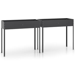 vidaXL Plantenbakken 2 st gegalvaniseerd staal antracietkleurig