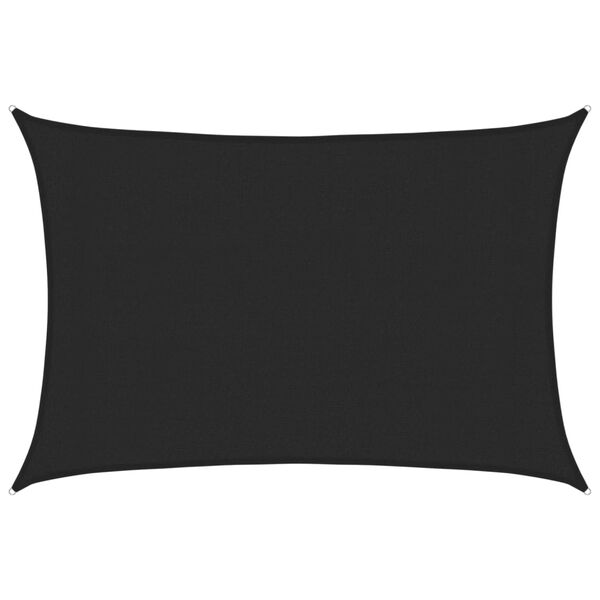 vidaXL Zonnezeil 160 g/m² 3x4,5 m HDPE zwart