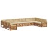 vidaXL Sofa-Sets 8 st Natuurlijk en Beige Massief Acaciahout
