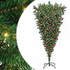 vidaXL Understeboven Kunstkerstboom met Ballen Set Groen 180 cm PVC