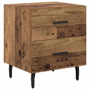vidaXL Nachtkastje met lade Oudhout 40 x 35 x 47,5 cm Bewerkt hout