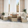 vidaXL Tuin Sofa Set met opslag 9 pcs Beige Poly riet