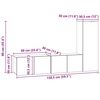 vidaXL Tv-meubelset Wandgemonteerd 3 pcs Artisan Eiken Bewerkt hout
