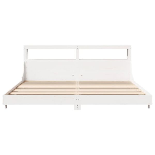 vidaXL Bedframe zonder matras massief grenenhout wit 200x200 cm