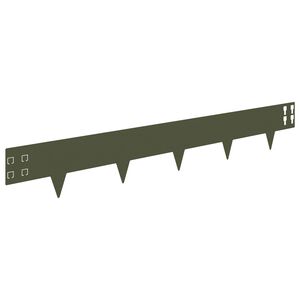 vidaXL Gazonrand 20 st 100 x 15 cm Staal Olijfgroen