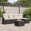 vidaXL Tuinbankenset met kussen 6 pcs Zwart poly rattan