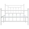 vidaXL Bedframe met hoofd- en voeteneinde metaal wit 107x203 cm