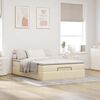 vidaXL Ottoman bed met matras 140x200cm stof crèmekleurig