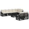 vidaXL Tuinbankenset 9 pcs Zwart poly rattan