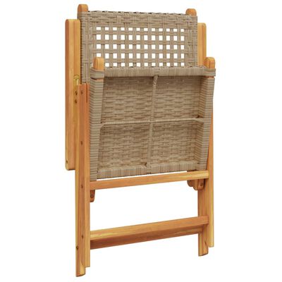 vidaXL Tuinstoelen 2 st massief acaciahout en poly rattan beige