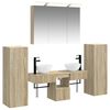 vidaXL Badkamermeubelset 6 st Sonoma Eiken Bewerkt hout en glas