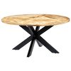 vidaXL Eettafel rond 150x76 cm massief mangohout