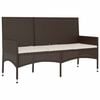 vidaXL Tuinbank 3-zits met kussens poly rattan bruin