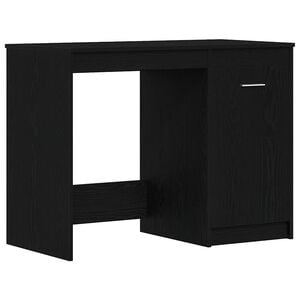 vidaXL Bureau Zwart Eiken 100 x 50 x 76 cm Bewerkt hout