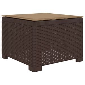 vidaXL E&eacute;npersoons Tuinbank met Kussen Rattan Look PP Bruin