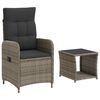 vidaXL Tuin loungeset 2 st Grijs en Donkergrijs Poly rattan en glas