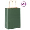 vidaXL Papieren zakken 50 st met hengsels 15x8x21 cm groen