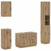 vidaXL 4-delige Badkamerkast Set HOORN Artisanaal eiken Bewerkt hout