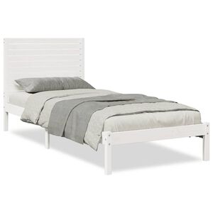 vidaXL Bedframe extra lang zonder matras massief hout wit 90x210 cm