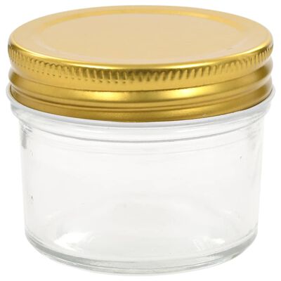 vidaXL Jampotten met goudkleurige deksels 48 st 110 ml glas