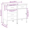 vidaXL Werk kast met lade 2 pcs Zwart en Grijs 75 x 45 x 85 cm