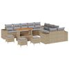 vidaXL Tuin Sofa Set 14 st Beige poly rattan