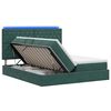 vidaXL LED Opslagbed met Matras Donkergroen 200 x 200 cm Fluweel