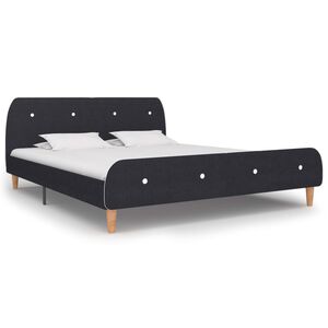 vidaXL Bedframe zonder matras stof donkergrijs 150x200 cm