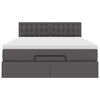 vidaXL Ottoman bed met matras 140x200cm kunstleer grijs