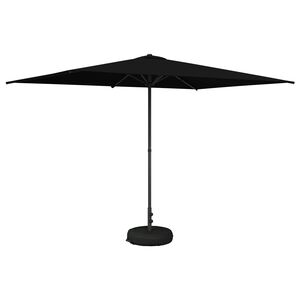 vidaXL Tuinparasol met Basis Rechthoekig 2 x 3 m Polyester Zwart