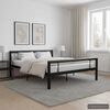 vidaXL Bedframe metaal zwart en wit 120x200 cm